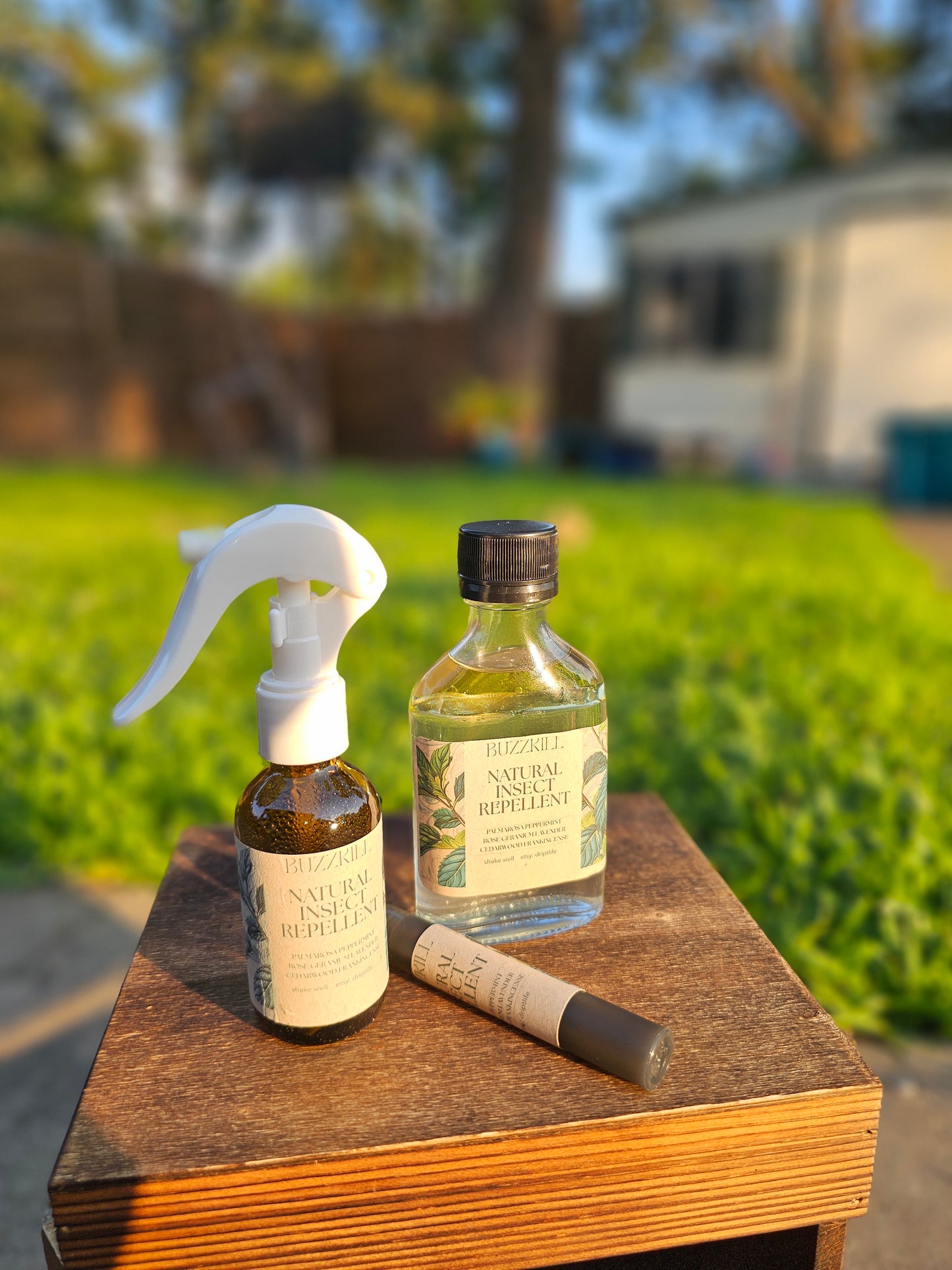 NEW! BUZZKILL So Fresh X So Clean DEET-FREE Insect Repellent made of Palmarosa, Peppermint, Lavender, Rose Geranium, Cedarwood, and Frankincens - Starter Kit 6 oz